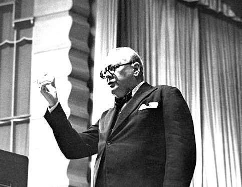 Winston Churchill announces that Britain has an atom bomb