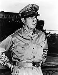 General Douglas MacArthur advocates use of atomic bombs in Korean War