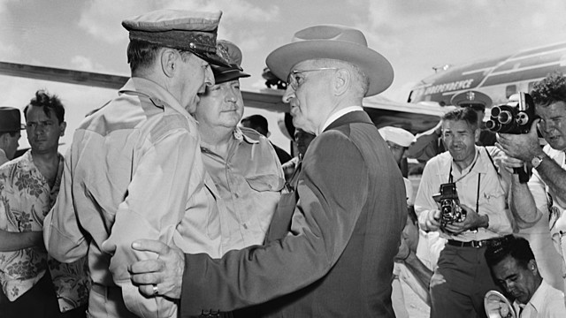 General Douglas MacArthur is relieved of his command in Korea.