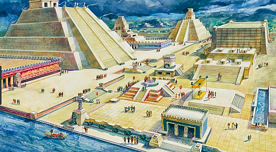 The Aztecs found the city of Tenochtitlan.