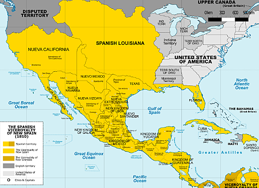 Spain conquers the rest of Mexico and Spanish settlers arrive. Mexico is part of the colony of New Spain.