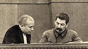 Nikita Khrushchev denounces former leader Joseph Stalin.