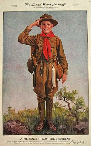 Boy Scouts Deliver Pamplets