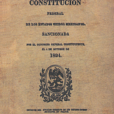Timeline: 1824 Constitución  de 1824: Antecedentes Constitucionales de la Administración Pública Federal, en nuestro país,exponen iniciativas en materia de Administración Pública.