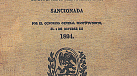 Timeline: 1824 Constitución  de 1824: Antecedentes Constitucionales de la Administración Pública Federal, en nuestro país,exponen iniciativas en materia de Administración Pública.