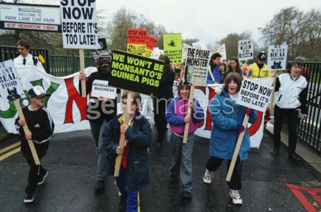 Genetically modified food are the only food people can find so some people protest