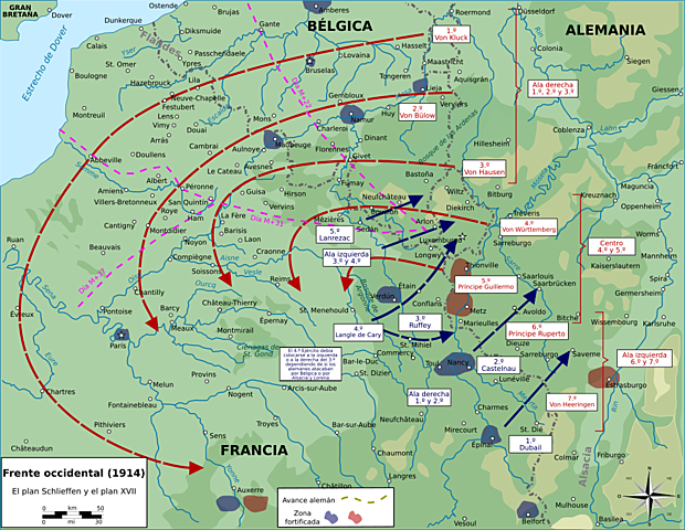 Alemania pone en marcha el Plan Schlieffen