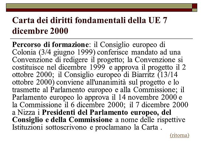 Carta dei diritti fondamentali dell'Unione Europea