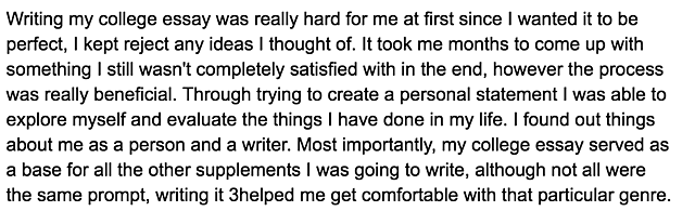Writing my college essay
