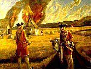 Acadians are exiled from their homes