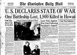 estados unidos declara la guerra a japon