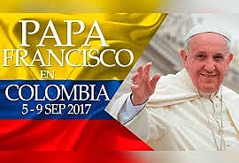The Pope Francisco visited Colombia.