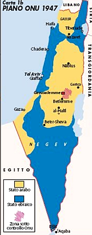 Onu stabilisce fine mandato britannico sulla Palestina. Creazione di due Stati indipendenti