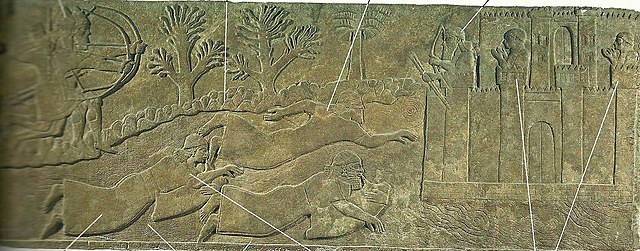 Enemies Crossing the Euphrates to Escape Assyrian Archers