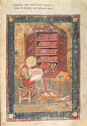 Ezra Restoring the Sacred Scriptures, in the Bible Known as the Codex Amiatinus