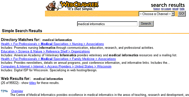 Aparicion del Buscador Web