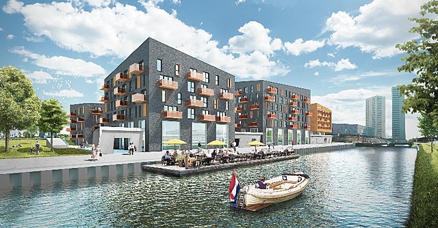 Het appartementencomplex gaat Carboon