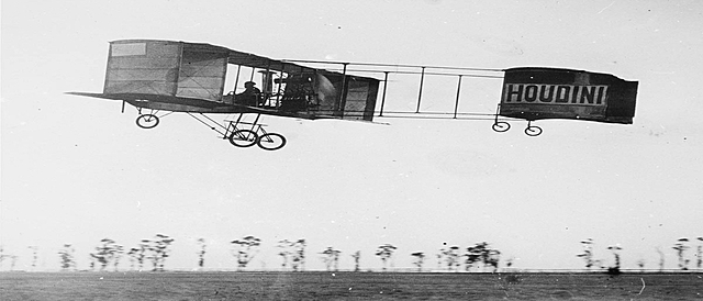 Harry Houdini flew a plane for the first time