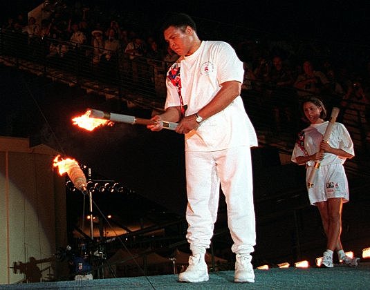 Ali lit the torch at Olympics in Atlanta, Georgia