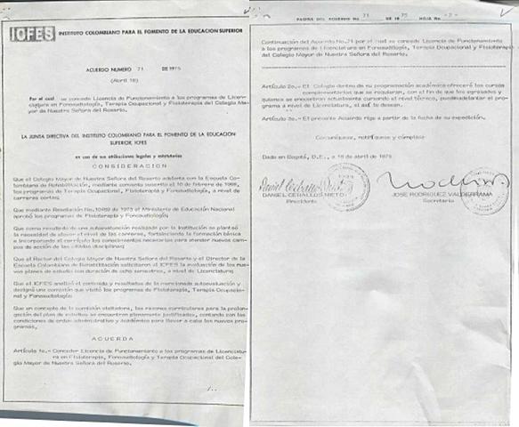 Fisioterapia, Fonoaudiología y Terapia Ocupacional con 8 semestres