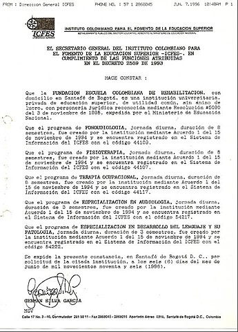 Registro ICFES de  programas