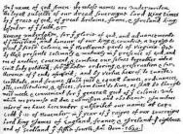 Mayflower Compact written.