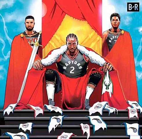 Meme do título inédito do Toronto Raptors na NBA