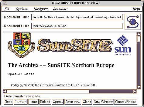 Aparición del navegador web NCSA Mosaic