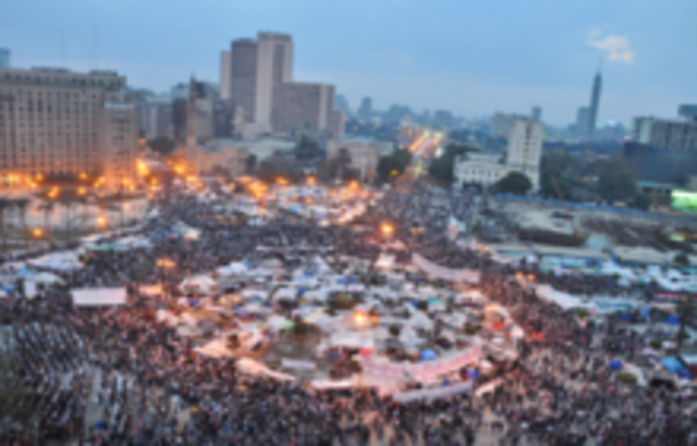 mubarak addresses the crowd