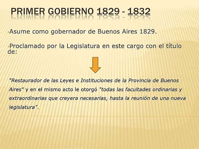 Primera gobernacion de rosas en la provincia de Bs.As