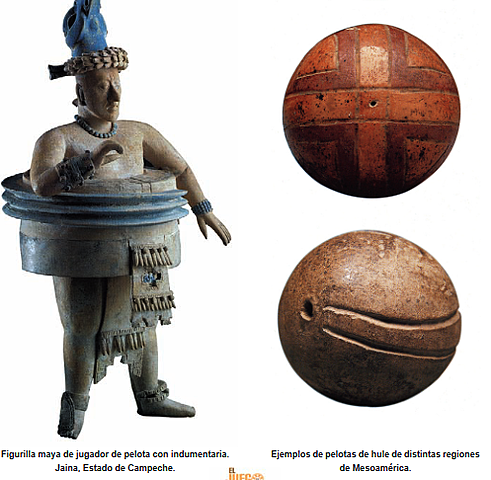 Los Mayas. Pelotas de hule de distintas regiones de Mesoamérica.