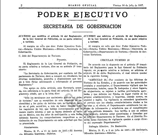 Publicación del Reglamento de la Ley General de Población