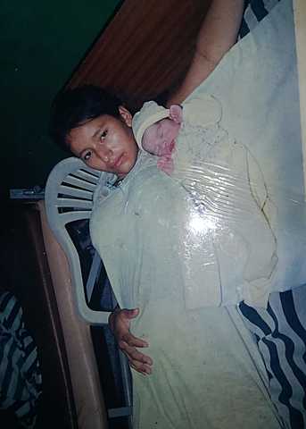 with my mom, my first photo