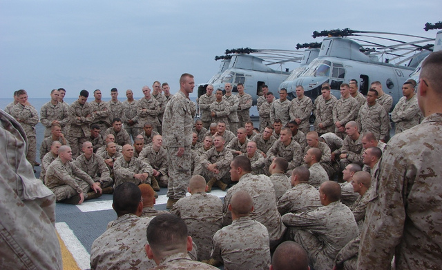 The Marines land in Iwo Jima