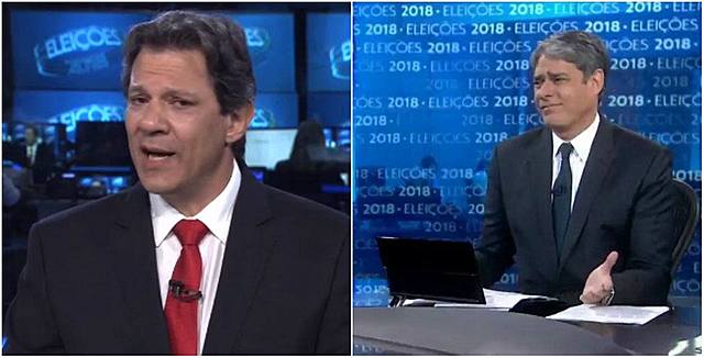 Vídeo falso onde Bonner diz a Haddad que Bolsonaro não é investigado