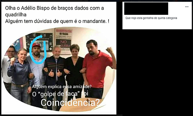 Homem que deu facada em Bolsonaro não é filiado ao PT e nem aparece em foto com Lula e Dilma