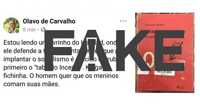 É fake que o livro escrito por Haddad incentive o incesto