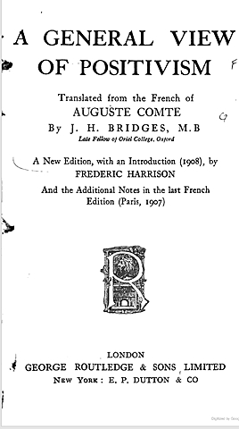 A General View of Positivism