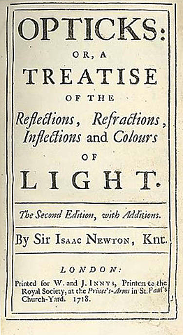 Publicação de sua obra sobre óptica, o Opticks
