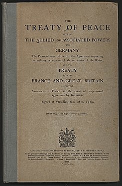 Alemania e Italia se inconforman por el Tratado de Versalles.