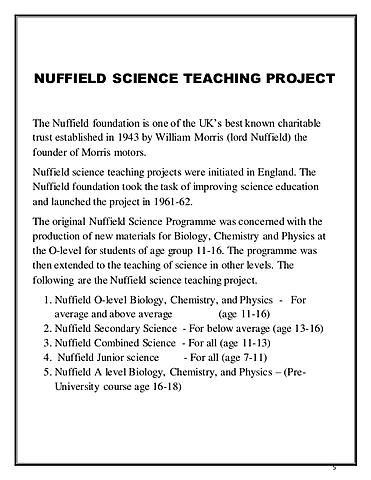 Nacimiento del proyecto NUFFIELD