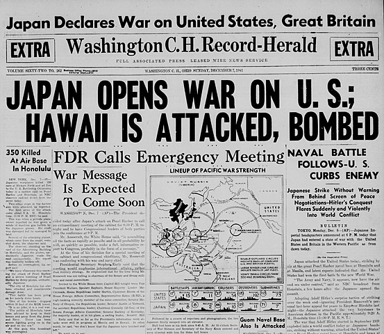 Britain and the U.S declare war on Japan