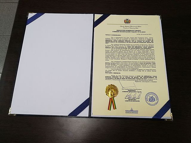 RECONOCIMIENTO POR LA ASAMBLEA LEGISLATIVA PLURINACIONAL DE BOLIVIA CÁMARA DE DIPUTADOS