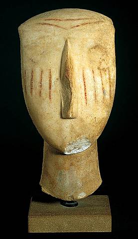 Head with Remains of Painted Decoration; Aegean lecture