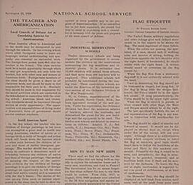 "National School Service" bulletin titled "The Teacher and Americanization"