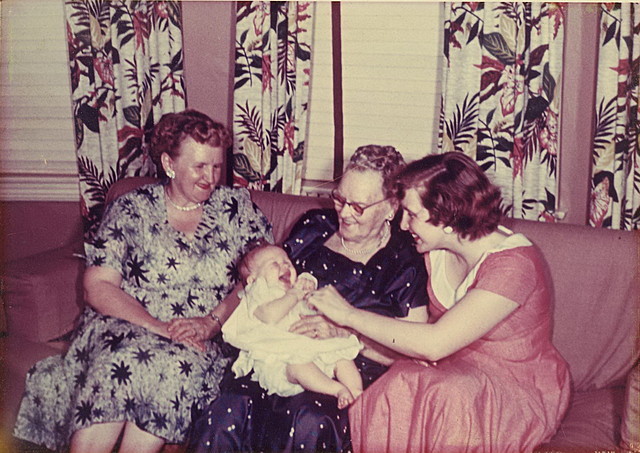 Four generations - Diane's baptism