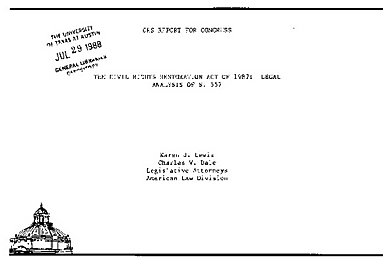 The Civil Right Restoration Act of 1987