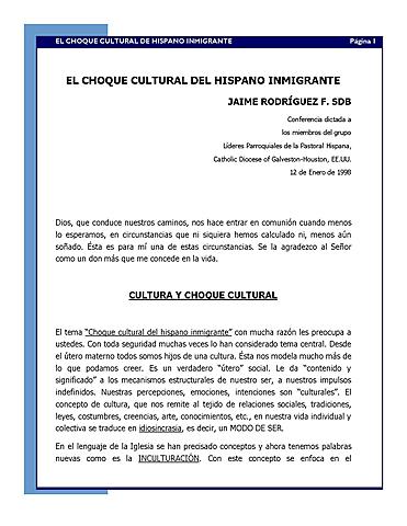 El choque cultural del hispano inmigrante