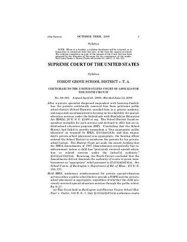 Forest Grove School District v. T.A. (Judicial Law)