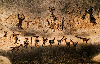 Cave paintings were drawn